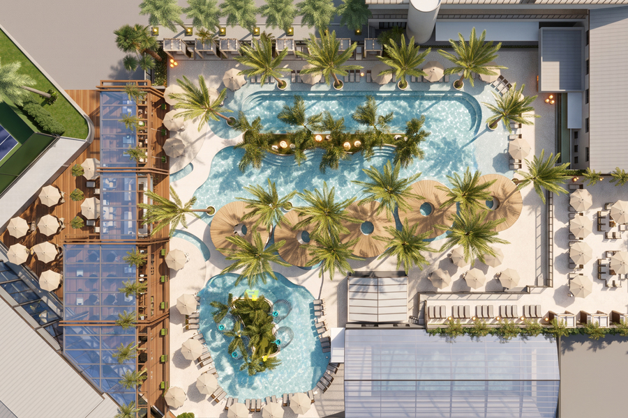 Projeto de piscina para hotéis e resorts